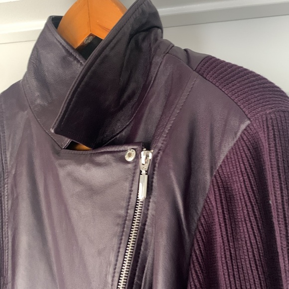 Linea by Louis Dell’ Olio Purple Jacket Leather Jacket - Picture 9 of 16